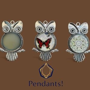 Silver Owl Pendants with Unique Designs
